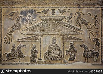 Carving on a stone, Temple of Confucius, Qufu, Shandong Province, China