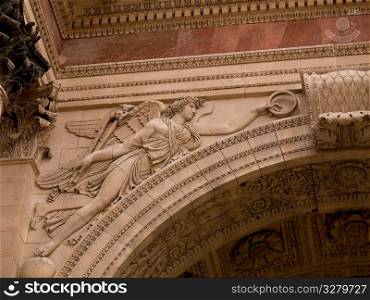 Carving on the Arc de Triomphe in Paris France