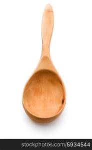 Carving wooden spoon isolated on white background cutout