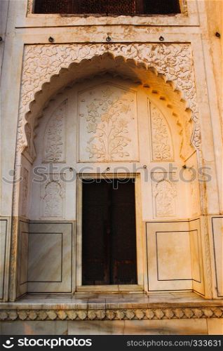Carvings on door, Bibi Ka Maqbara  tomb, Aurangabad, Maharashtra, India.. Carvings on door, Bibi Ka Maqbara  tomb, Aurangabad, Maharashtra, India