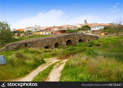 Casas de Don Antonio bridge at Via de la Plata way Extremadura of spain
