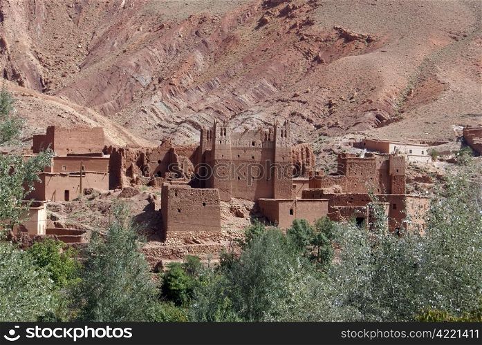 Casbah and mountain in Bulman Dodes in Morocco