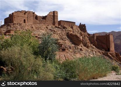 Casbah on the hill in Bulman Dodes in Morocco