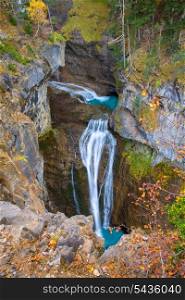 Cascada del Estrecho waterfall in Ordesa valley Pyrenees Huesca Spain Arazas river