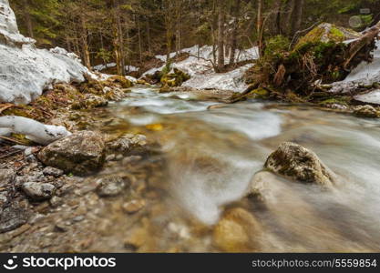 Cascade of Sibli-Wasserfall. Rottach-Egern, Bavaria, Germany