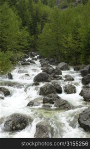 Cascading waterfall in Slovenia