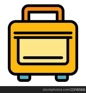 Case laptop bag icon. Outline case laptop bag vector icon color flat isolated. Case laptop bag icon color outline vector