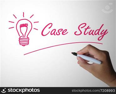 Case study text shows trial and error analysis. Using test cases for practical study - 3d illustration
