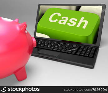 Cash Key Showing Online Finances Earnings And Savings