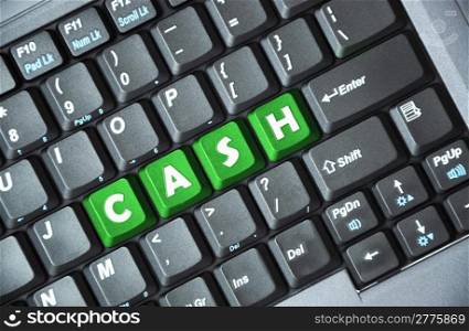 Cash on keyboard