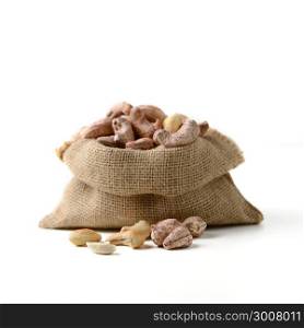 cashew nut in sack bag
