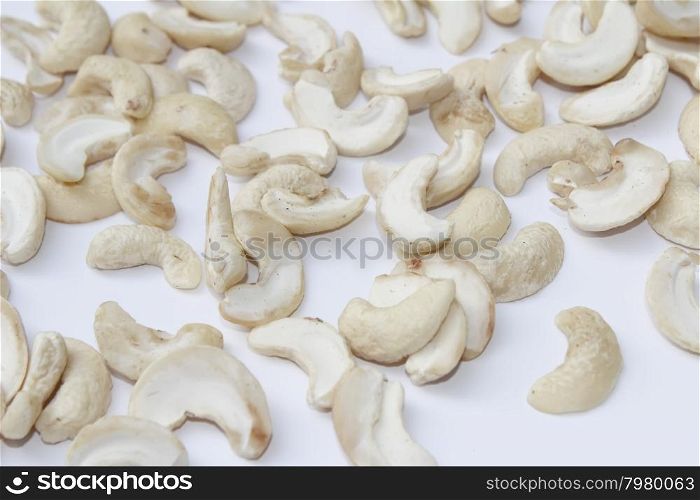 cashew nuts on a white background