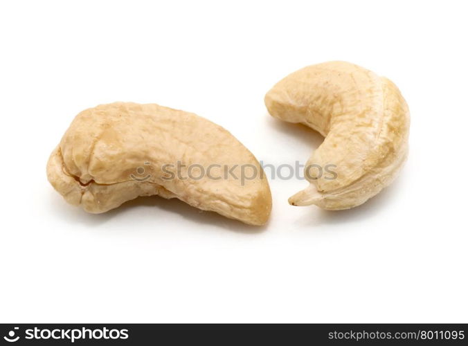 cashew nuts on white background