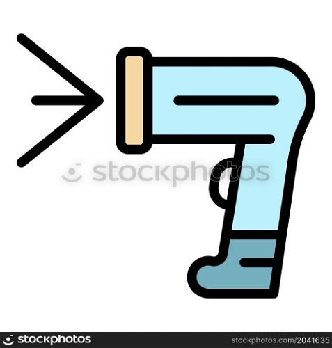 Cashier barcode scanner icon. Outline cashier barcode scanner vector icon color flat isolated. Cashier barcode scanner icon color outline vector