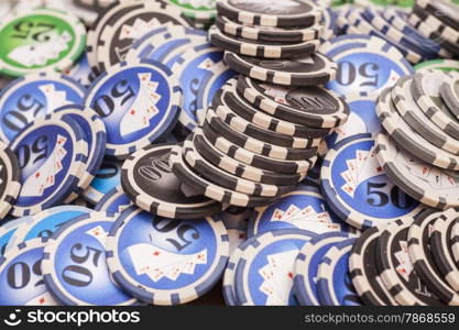 Casino chips- gambling concept