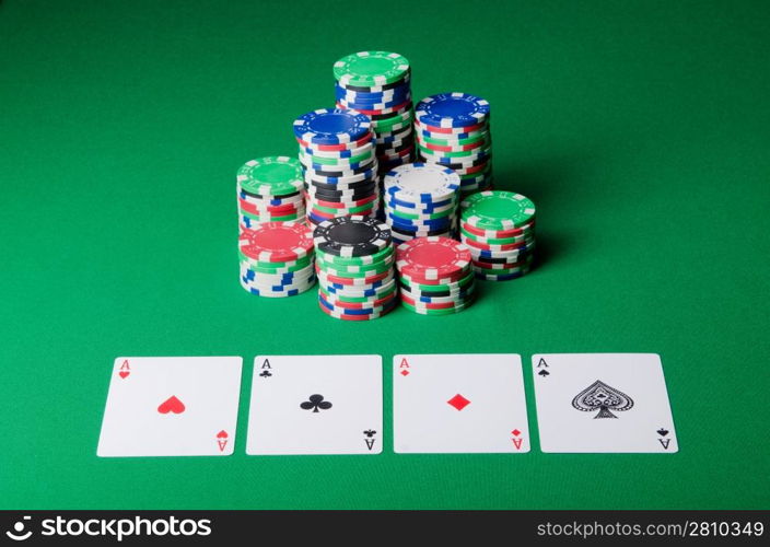 Casino concept with chips and cards