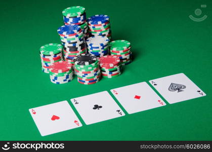 Casino concept with chips and cards