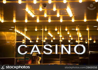 Casino entrance at evening time