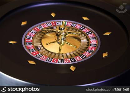 Casino roulette, running in a motion