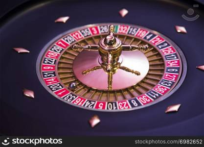 Casino roulette, running in a motion