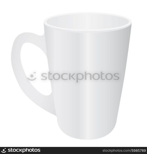 Cassic white cup on white background. Vector illustration.