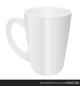 Cassic white cup on white background. Vector illustration.