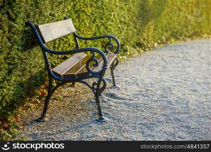cast-iron bench in park