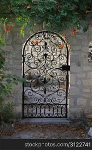 Cast iron fence in a French village