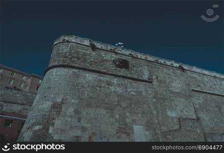 Casteddu (meaning Castle quarter) in Cagliari. Fortifications in Castello quarter aka Casteddu e susu (meaning Upper Castle in Sard) old medieval town city centre in Cagliari, Italy