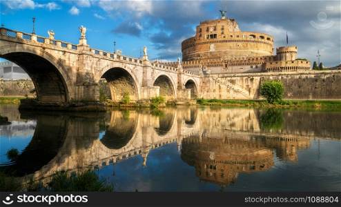 Castel Sant Angelo or Mausoleum of Hadrian in Rome Italy, built in ancient Rome, it is now the famous tourist attraction of Italy. Castel Sant Angelo was once the tallest building of Rome.
