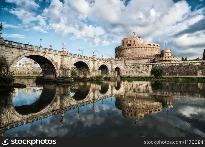 Castel Sant Angelo or Mausoleum of Hadrian in Rome Italy, built in ancient Rome, it is now the famous tourist attraction of Italy. Castel Sant Angelo was once the tallest building of Rome.