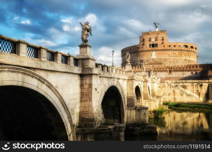 Castel Sant Angelo or Mausoleum of Hadrian in Rome Italy, built in ancient Rome, it is now the famous tourist attraction of Italy. Castel Sant Angelo was once the tallest building of Rome.