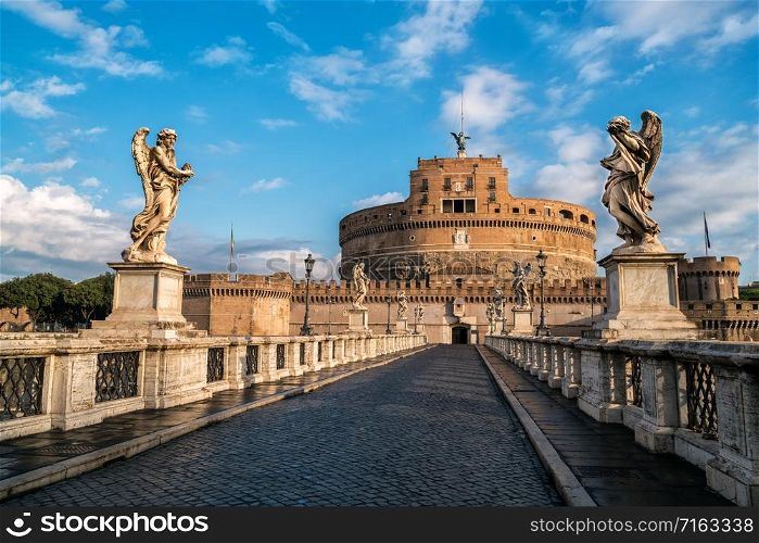 Castel Sant Angelo or Mausoleum of Hadrian in Rome Italy, built in ancient Rome, it is now the famous tourist attraction of Italy. Castel Sant Angelo was once the tallest building of Rome.