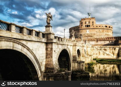 Castel Sant Angelo or Mausoleum of Hadrian in Rome Italy, built in ancient Rome, it is now the famous tourist attraction of Italy. Castel Sant Angelo was once the tallest building of Rome.