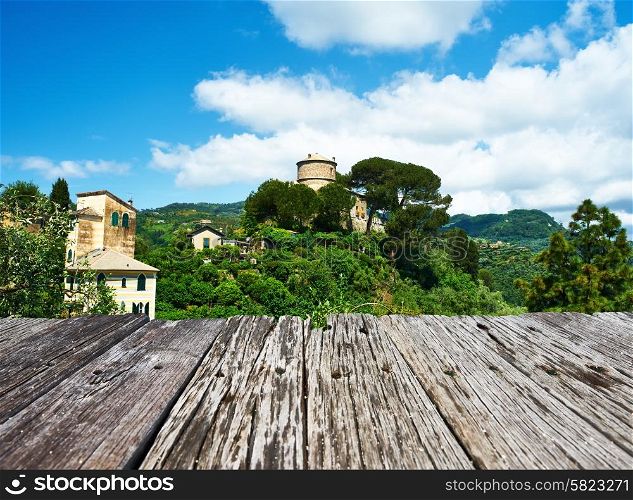 Castello Brown near Portofino village on Ligurian coast in Italy