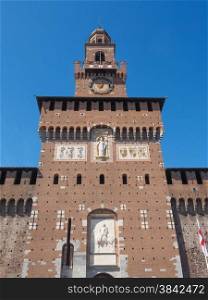 Castello Sforzesco Milan. Castello Sforzesco meaning Sforza Castle in Milan Italy
