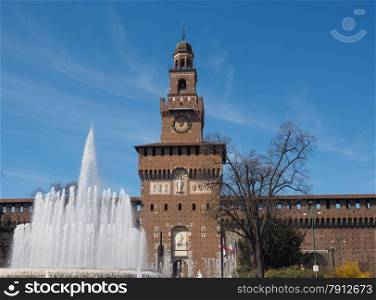 Castello Sforzesco Milan. Castello Sforzesco meaning Sforza Castle in Milan Italy