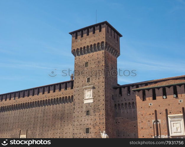 Castello Sforzesco Milan. Castello Sforzesco meaning Sforza Castle in Milan Italy