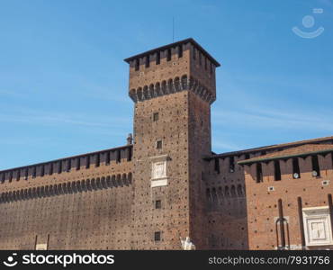 Castello Sforzesco Milan. Castello Sforzesco meaning Sforza Castle in Milan Italy