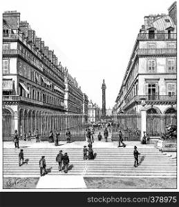 Castiglione Street, vintage engraved illustration. Paris - Auguste VITU ? 1890.