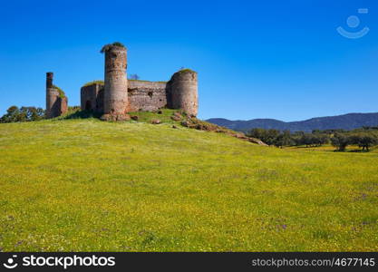 Castillo de las Torres castle by via de la Plata in Extremadura of spain