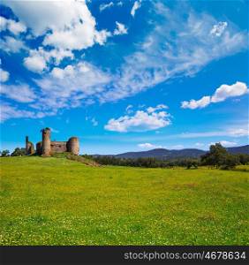 Castillo de las Torres castle by via de la Plata in Extremadura of spain