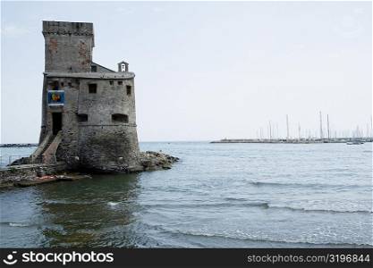 Castle at the seaside, Italian Riviera, Mar Ligure, Santa Margherita Ligure, Genoa, Liguria, Italy