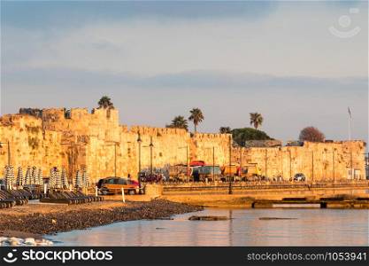 Castle bathed in early morning light, Kos, Greece