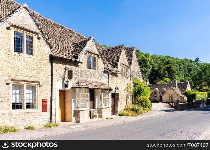 Castle Combe village in Cotswolds England UK