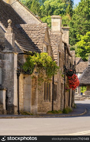 Castle Combe village in Cotswolds England UK