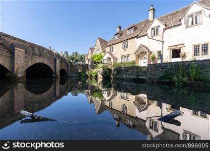 Castle Combe village in Cotswolds England UK