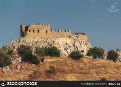 Castle Delia in Sicily, a military fortification, the vanguard of the provinces of Sicily South