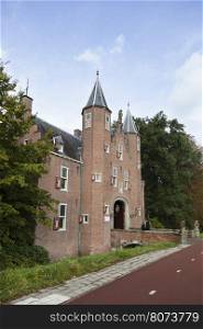 castle entrance to business university nyebrode in the dutch village of Breukelen