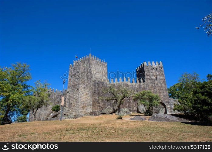 Castle of Guimaraes. The principal medieval castle in Portugal. Guimaraes, Portugal